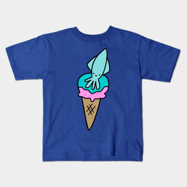 Icecream Cone Squid Kids T-Shirt by saradaboru